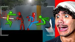 Reagindo a Homem-Aranha e Deadpool vs Inimigos em Luta Total no People Playground