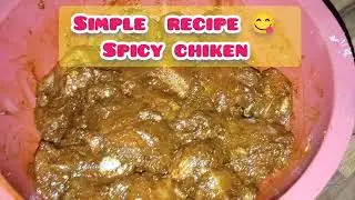 Spicy chicken  curry with dinner yummy recipe 😋 
