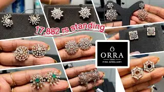 #2025 ORRA FINE JEWELLERY🔥Just 17,882rs Standing diamond Earring design| Daily wear Diamond earrings