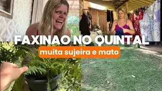 Faxina pesada no quintal 🥵/Muita sujeira e mato um verdadeiro lix&atilde;o