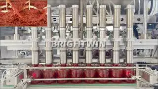 Chili sauce 8 nozzles servo controlled rotor pump filling machine