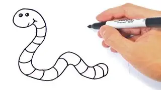 How to draw a Worm Step by Step | Easy drawings