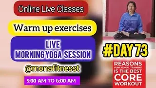 Live online morning yoga session Hathayoga  22/11/2025 @monafitnesst warmup exercises stretch #day73