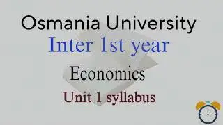 Economics UNIT 1 Syllabus || Intermediate 1st year ||