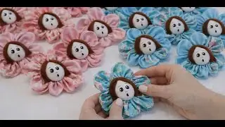 Chaveiro de fuxico para iniciante, muito f&aacute;cil de fazer #artesanato #chaveiros #flores #tutorial