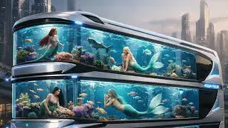 Futuristic Mermaid Ambience - 3 Hours Relaxing Sounds for Study, Sleep, Focus | Cyberpunk Botanical