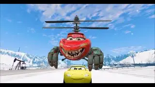 Epic Escape From The Lightning McQueen Drone Spider Eater VS McQueen Coffin Dance Cover (Song)
