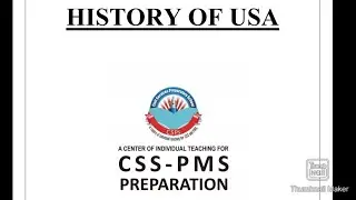 USA History Notes || USA History Notes by Ameer Hassan Butt FSP