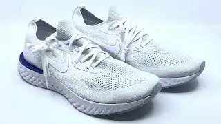 Nike Epic React Flyknit 👟 (White/Racer Blue/White)