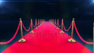 stock footage unrolling red carpet animation and paparazzi camera flashes