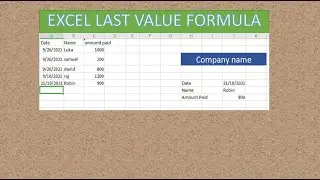 Excel last value Formula | Wps Spreadsheet last value formula
