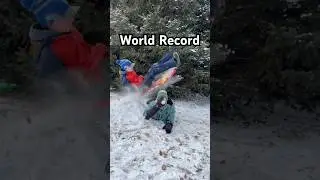 Sled Jump World Record! (Part 2) #worldrecord #funny #sledding #winter #christmas
