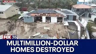Multimillion-dollar homes crumble during powerful category 1 hurricane