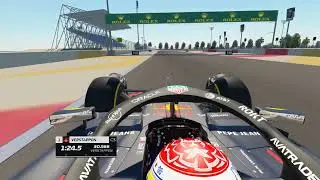Max Verstappen's practice session at the Bahrain circuit in Assetto Corsa