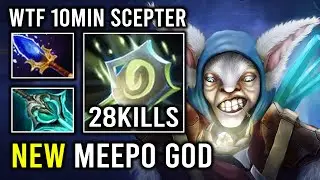 WTF 10Min Scepter Unlimited Root Earthbind Amazing Micro 1 Shot New Meepo God Dota 2