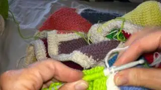 Tunisian Crochet: Afghan Sampler Block 35 (Mock Cable-left handed)