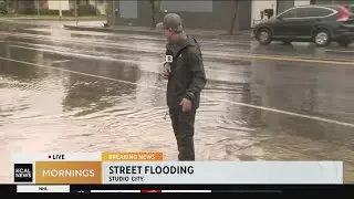 Heavy rain causes flooding in Studio City