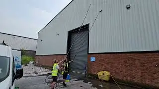 Cladding cleaning industrial unit siding
