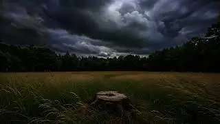Dark Clouds Over a Quiet Meadow | Relaxing Storm Ambience