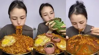 ASMR MUKBANG | SPICY SEAFOOD BOIL CRAB, OCTOPUS, SCALLOP, ENOKI MUSHROOM, SNAIL NOODLES, BOILED EGGS