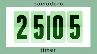 25 I 5 pomodoro timer / 4 hour &bull; mint design &bull; flip timer &bull; no music &bull; only bell / productivity