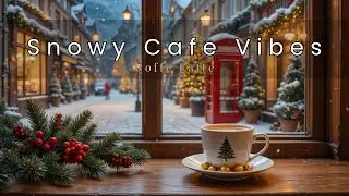 Relaxing Winter Caf&eacute; Ambience ☕❄️ Snowy Christmas Street, Warm Lights & Cozy Holiday Vibes