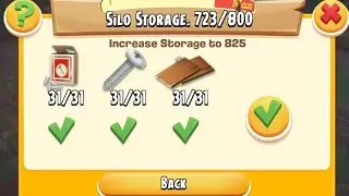Hay Day Gameplay 215 , Upgrade Silo Storage To 825 (Level 56)