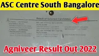 ASC Centre South, Bangalore Agniveer Result Out 2022-23 | Army Agniveer Result 2023