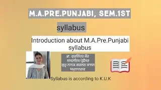 M.A.Pre.Punjabi, 1st sem. Syllabus