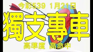【神算539】1月21日 上期中25 今彩539 獨支專車