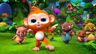 Wheels on the Bus | DuDu Monkey Dance | Fun Kids Song & Dance! P538