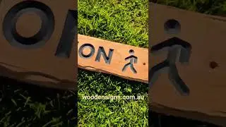 Cedar Direction Sign with my favorite little walking  man🚶&zwj;♂️and arrow. woodensigns.com.au