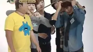 110924 Kiseop & AJ @ Idol Week - Stockings game