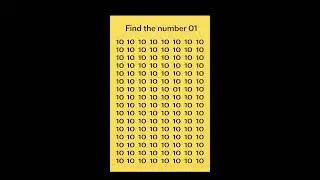 Find the number 01 in 10 seconds