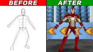 Drawing - Iron man Mark-5 (full body) || Avengers Drawing 