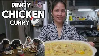 Chicken Curry Recipe/Cooking vlog/filipina living abroad/American trying FILIPINO food