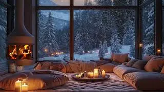 🌨️🔥 Winter Wind Cabin | Snowstorm Outside Fire Inside 3 Hours | Calm Meditation Stress Relief Study