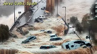 Orange alert in Jerez Region, rain causes flooding in Cadiz Province, Spain today
