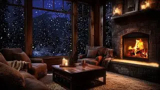 Snowfall Outside, Warm Firelight Inside ❄️🔥 | Cozy Winter Cabin Ambience for Deep Relaxation