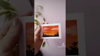 Cute tropical sunset 🌞🖌️#shortsfeed #shorts #painting #cute #art #ideas