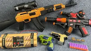 11-Minute Satisfactory Unboxing: Timed Bomb, Revolver, and Automatic Rifle Set  ASMR | Toy Review