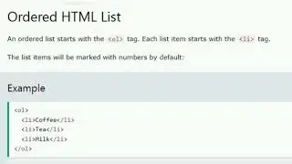HTML ORDERED LIST