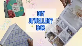 DIY jewellery box 🎁 l jewellery organizer | re-use waste mithai box ideas 💡| 