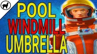 Search Between a Pool, Windmill, and an Umbrella Location | Battle Pass Season 3 Week 2 | Fortnite
