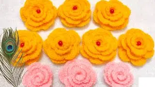 How to Crochet Rose Flower || Wool Flower || क्रोशिये से फूल बनाएं