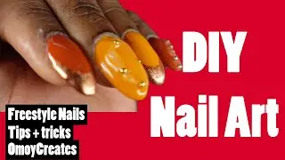 DIY nail art: step by step guide on how I freestyle my nail art| OmoyCreates
