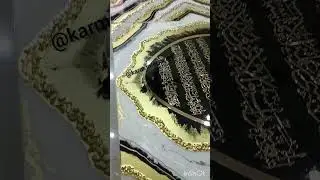 Epoxy resin wall Art with CNC machine cut metallic gold chrome Ayat Kursi.