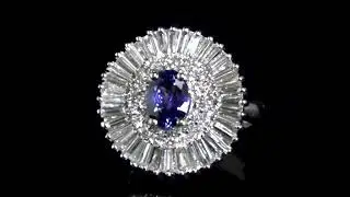 18K WHITE GOLD 1.08CT TANZANITE & DIAMOND RING. Ref. 330 10030