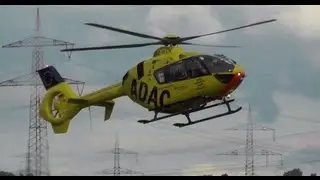 Christoph 5 landet am Flugplatz in Walldorf