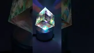 *Colorful Personalized Rotating crystal cube with LED*